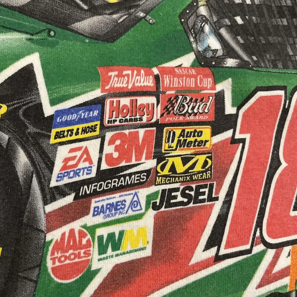 Vintage 2003 Bobby Labonte NASCAR T-Shirt AOP All Over Print #18 Chase Y2K Large